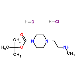 2-Methyl-2-propanyl 4-[2-(methylamino)ethyl]-1-piperazinecarboxylate dihydrochloride Structure