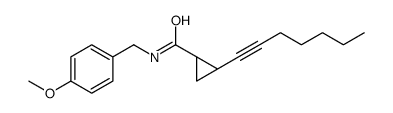 (1R,2S)-2-hept-1-ynyl-N-[(4-methoxyphenyl)methyl]cyclopropanecarb oxamide结构式