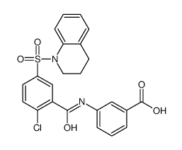 3-{[2-Chloro-5-(3,4-dihydro-1(2H)-quinolinylsulfonyl)benzoyl]amin o}benzoic acid结构式