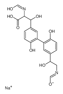 alpha-(Formylamino)-5'-(2-(formylamino)-1-hydroxyethyl)-beta,2',6-trihydroxy-(1,1'-biphenyl)-3-propanoic acid monosodium salt结构式