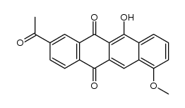 2-acetyl-11-hydroxy-7-methoxy-5,12-naphthacenedione Structure