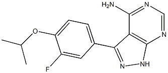 3-(3-fluoro-4-isopropoxyphenyl)-1H-pyrazolo[3,4-d]pyrimidin-4-amine Structure