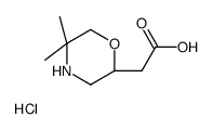 2-[(2R)-5,5-dimethylmorpholin-2-yl]acetic acid,hydrochloride结构式