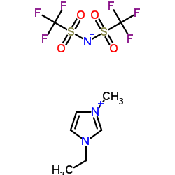 1-乙基-3-甲基咪唑双三氟甲磺酰亚胺盐结构式