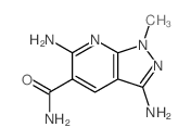 3,7-diamino-9-methyl-2,8,9-triazabicyclo[4.3.0]nona-1,3,5,7-tetraene-4-carboxamide结构式