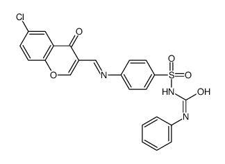 Benzenesulfonamide, 4-(((6-chloro-4-oxo-4H-1-benzopyran-3-yl)methylene )amino)-N-((phenylamino)carbonyl)- picture