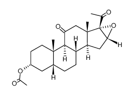 3α-acetoxy-16α,17-epoxy-5β-pregnane-11,20-dione Structure