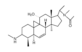 N-[11-Hydroxy-4β,14-dimethyl-3β-(methylamino)-9,19-cyclo-5α-pregn-6-en-20-yl]-N-methylacetamide结构式