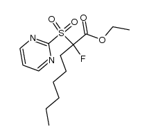 ethyl 2-fluoro-2-(pyrimidin-2-ylsulfonyl)octanoate Structure