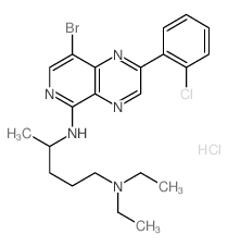 1,4-Pentanediamine,N4-[8-bromo-2-(2-chlorophenyl)pyrido[3,4-b]pyrazin-5-yl]-N1,N1-diethyl-,hydrochloride (1:1)结构式