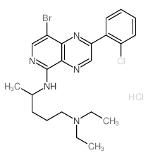 1,4-Pentanediamine,N4-[8-bromo-2-(2-chlorophenyl)pyrido[3,4-b]pyrazin-5-yl]-N1,N1-diethyl-,hydrochloride (1:1) structure