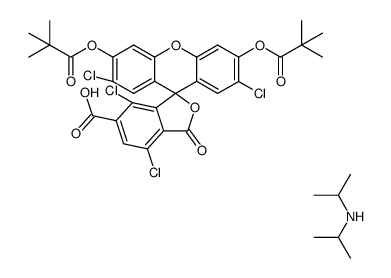 2',7'-dichloro-6-carboxy-4,7-dichlorofluorescein dipivalate diisopropylamine salt Structure