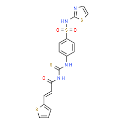 (2E)-N-{[4-(1,3-thiazol-2-ylsulfamoyl)phenyl]carbamothioyl}-3-(thiophen-2-yl)prop-2-enamide Structure