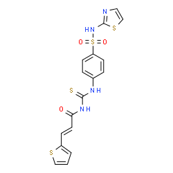 (2E)-N-{[4-(1,3-thiazol-2-ylsulfamoyl)phenyl]carbamothioyl}-3-(thiophen-2-yl)prop-2-enamide structure