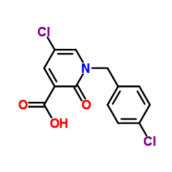 5-Chloro-1-(4-chlorobenzyl)-2-oxo-1,2-dihydro-3-pyridinecarboxylic acid结构式