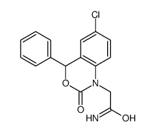 2-(6-chloro-2-oxo-4-phenyl-4H-3,1-benzoxazin-1-yl)acetamide结构式