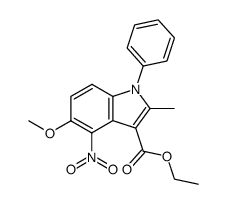 ethyl 5-methoxy-2-methyl-4-nitro-1-phenylindole-3-carboxylate结构式