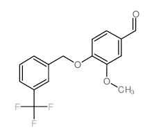 3-METHOXY-4-([3-(TRIFLUOROMETHYL)BENZYL]OXY)BENZENECARBALDEHYDE结构式