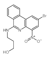 3-[(2-bromo-4-nitro-phenanthridin-6-yl)amino]propan-1-ol structure