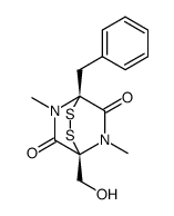 1,4-dimethyl-3-hydroxymethyl-6-phenylmethyl-2,5-piperazinedione-3,6-disulfide Structure