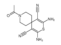 9-acetyl-2,4-diamino-3-thia-9-azaspiro[5.5]undeca-1,4-diene-1,5-dicarbonitrile结构式