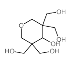 tetrahydro-3,3,5,5-tetrakis(hydroxymethyl)pyran-4-ol structure