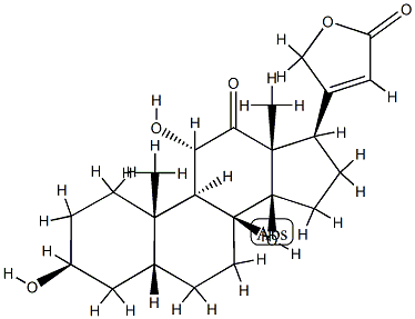 3β,11α,14-Trihydroxy-12-oxo-5β-card-20(22)-enolide结构式