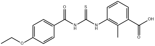 3-[[[(4-ethoxybenzoyl)amino]thioxomethyl]amino]-2-methyl-benzoic acid Structure