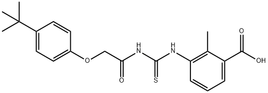 3-[[[[[4-(1,1-dimethylethyl)phenoxy]acetyl]amino]thioxomethyl]amino]-2-methyl-benzoic acid结构式