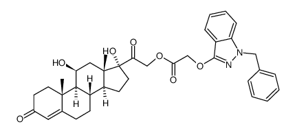 11beta,17-dihydroxypregn-4-ene-3,20-dione 21-[(1-benzyl-1H-indazol-3-yl)oxy]acetate结构式