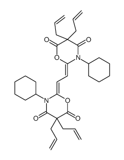 (2Z)-3-cyclohexyl-2-[(2Z)-2-[3-cyclohexyl-4,6-dioxo-5,5-bis(prop-2-enyl)-1,3-oxazinan-2-ylidene]ethylidene]-5,5-bis(prop-2-enyl)-1,3-oxazinane-4,6-dione结构式
