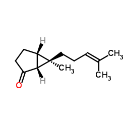 Bicyclo[3.1.0]hexan-2-one, 6-methyl-6-(4-methyl-3-pentenyl)-, (1R,5S,6R)-rel-(+)- (9CI) Structure