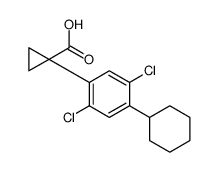 1-(2,5-dichloro-4-cyclohexylphenyl)cyclopropane-1-carboxylic acid结构式