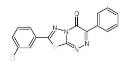 8-(3-chlorophenyl)-3-phenyl-7-thia-1,4,5,9-tetrazabicyclo[4.3.0]nona-3,5,8-trien-2-one structure