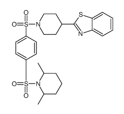 Piperidine, 1-[[4-[[4-(2-benzothiazolyl)-1-piperidinyl]sulfonyl]phenyl]sulfonyl]-2,6-dimethyl- (9CI) structure