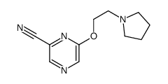 6-(2-pyrrolidin-1-ylethoxy)pyrazine-2-carbonitrile结构式