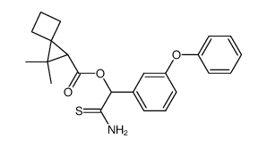 2,2-Dimethyl-spiro[2.3]hexane-1-carboxylic acid (3-phenoxy-phenyl)-thiocarbamoyl-methyl ester Structure