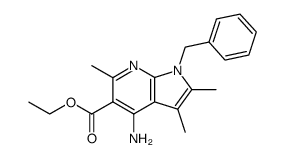 4-amino-1-benzyl-2,3,6-trimethyl-1H-pyrrolo[2,3-b]pyridine-5-carboxylic acid ethyl ester结构式