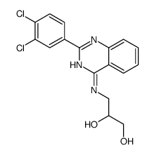 3-[[2-(3,4-dichlorophenyl)quinazolin-4-yl]amino]propane-1,2-diol结构式