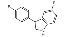 5-fluoro-3-(4-fluorophenyl)-2,3-dihydro-1H-indole结构式