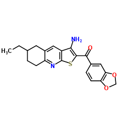 (3-Amino-6-ethyl-5,6,7,8-tetrahydrothieno[2,3-b]quinolin-2-yl)(1,3-benzodioxol-5-yl)methanone Structure