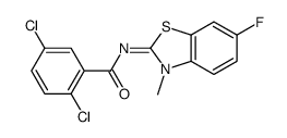 2,5-dichloro-N-(6-fluoro-3-methyl-1,3-benzothiazol-2-ylidene)benzamide Structure