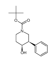(3R,4S)-4-hydroxy-3-phenyl-1-piperidinecarboxylic acid tert-butyl ester Structure