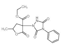 ethyl 3-(3,5-dioxo-4-phenyl-1,2,4-triazolidin-1-yl)-5-methyl-2-oxo-oxolane-3-carboxylate Structure