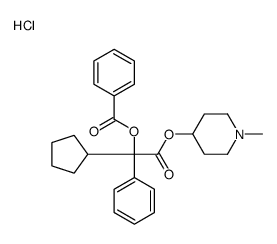 [1-cyclopentyl-2-(1-methylpiperidin-4-yl)oxy-2-oxo-1-phenylethyl] benzoate,hydrochloride Structure