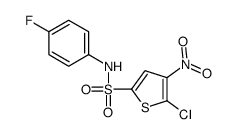 5-chloro-N-(4-fluorophenyl)-4-nitrothiophene-2-sulfonamide结构式