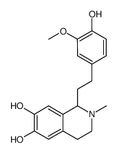 1-(4-hydroxy-3-methoxy-phenethyl)-2-methyl-1,2,3,4-tetrahydro-isoquinoline-6,7-diol结构式