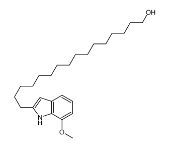 16-(7-methoxy-1H-indol-2-yl)hexadecan-1-ol结构式