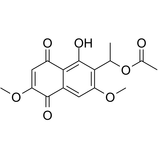 2,7-Dimethoxy-6-(1-acetoxyethyl)juglone结构式