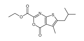 6-isobutyl-5-methyl-4-oxo-4H-thieno[2,3-d][1,3]oxazine-2-carboxylic acid ethyl ester结构式